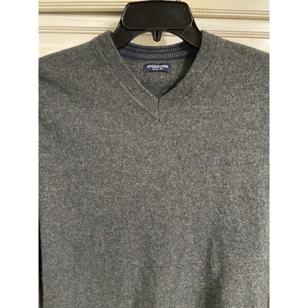 McGregor New York Sz XL Dark Gray Lambswool Sweater